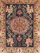 Traditional Sand Brown Medallion Rug, tr4738