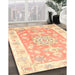 Traditional Mango Orange Medallion Rug in Family Room, tr4739