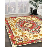 Traditional Brown Gold Persian Rug, tr4741