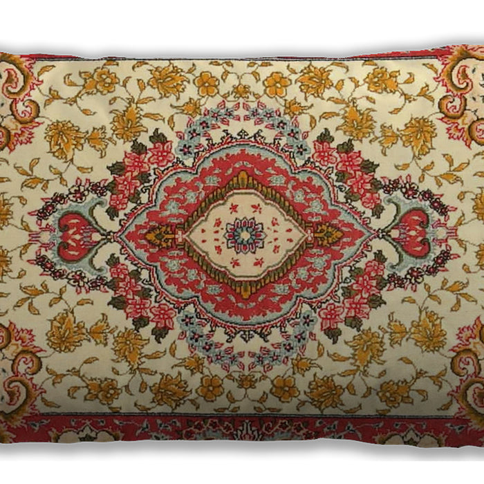 Traditional Classic Rectangular Brown Gold Lumbar Throw Pillow, 13 inch by 19 inch, lbtr4741