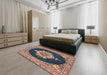 Traditional Light Copper Gold Persian Rug in a Bedroom, tr4742