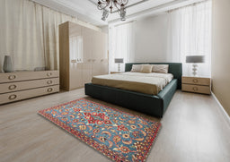 Traditional Brown Red Persian Rug in a Bedroom, tr4743