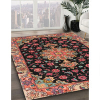 Traditional Orange Salmon Pink Medallion Rug, tr4744