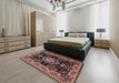 Traditional Pink Medallion Rug in a Bedroom, tr4745