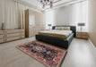 Traditional Pink Medallion Rug in a Bedroom, tr4746