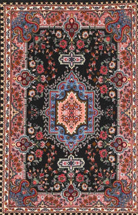 Machine Washable Traditional Rosy Pink Rug, wshtr4746