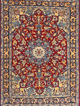 Machine Washable Traditional Saffron Red Rug, wshtr4750