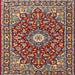 Round Machine Washable Traditional Saffron Red Rug, wshtr4750