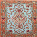 Square Traditional Fire Brick Red Medallion Rug, tr4751