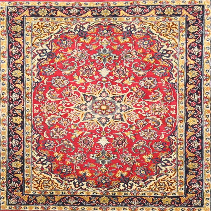 Square Traditional Fire Brick Red Oriental Rug, tr4752