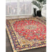 Traditional Fire Brick Red Oriental Rug in Family Room, tr4752