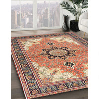 Traditional Brown Red Medallion Rug, tr4753