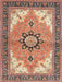 Machine Washable Traditional Brown Red Rug, wshtr4753