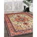 Machine Washable Traditional Brown Red Rug in a Family Room, wshtr4754