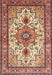 Machine Washable Traditional Brown Red Rug, wshtr4754