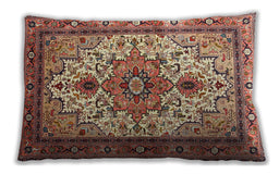Traditional Classic Rectangular Brown Red Lumbar Throw Pillow, 13 inch by 19 inch, lbtr4754