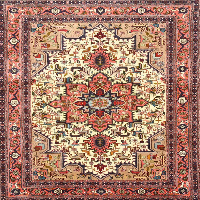 Square Traditional Brown Red Persian Rug, tr4754