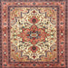 Square Traditional Brown Red Persian Rug, tr4754