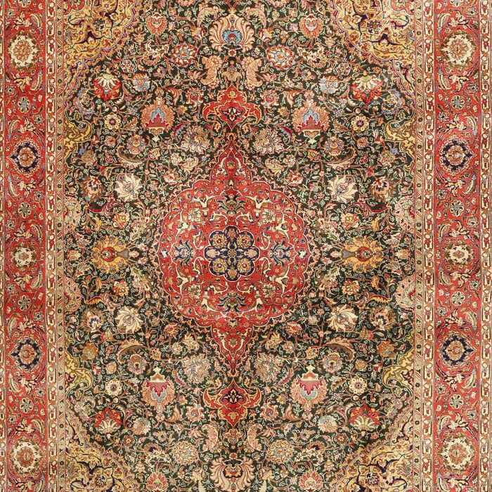 Traditional Sand Brown Medallion Rug, tr4758