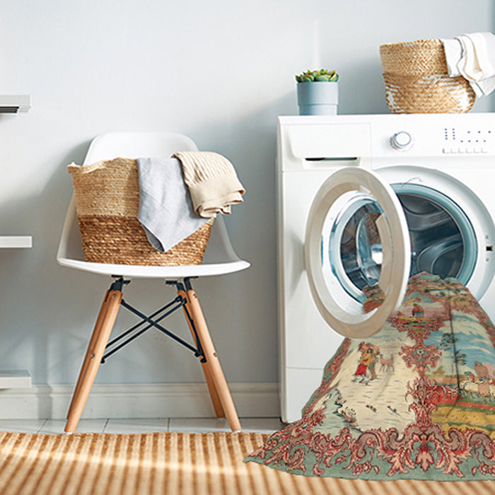 Machine Washable Traditional Light Brown Rug in a Washing Machine, wshtr4759