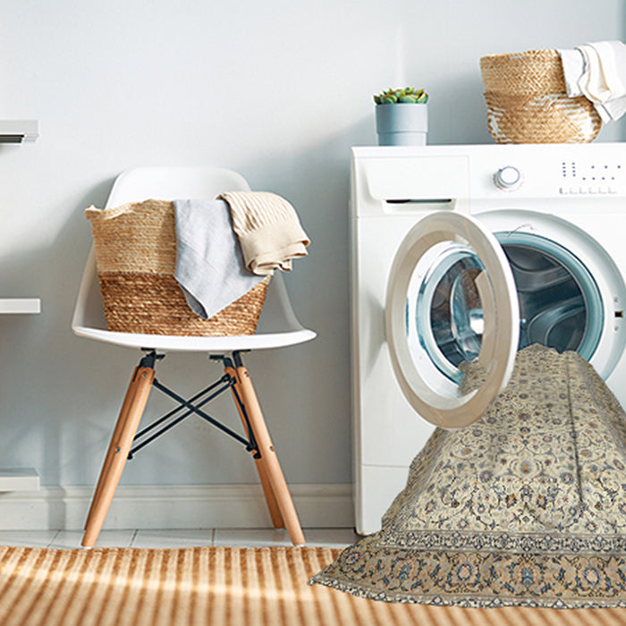 Machine Washable Traditional Dark Almond Brown Rug in a Washing Machine, wshtr4760