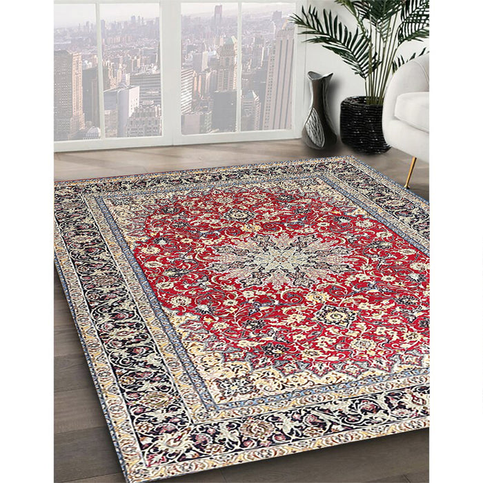 Machine Washable Traditional Chestnut Brown Rug in a Family Room, wshtr4761
