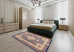 Traditional Brown Medallion Rug in a Bedroom, tr4762