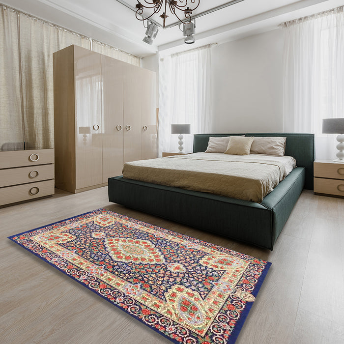 Traditional Brown Medallion Rug in a Bedroom, tr4762