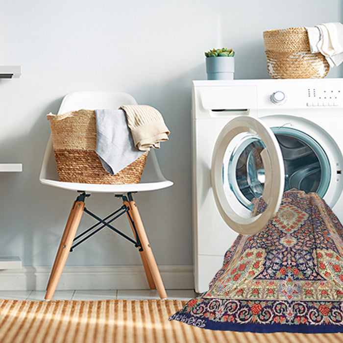 Machine Washable Traditional Brown Rug in a Washing Machine, wshtr4762