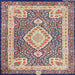 Square Traditional Brown Medallion Rug, tr4762