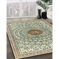 Traditional Dark Green Medallion Rug, tr4763