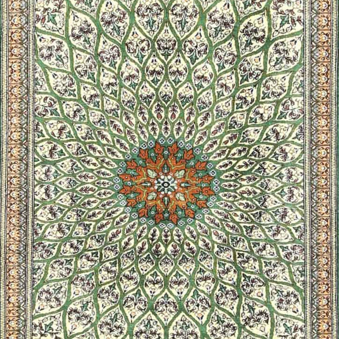 Traditional Dark Green Medallion Rug, tr4763