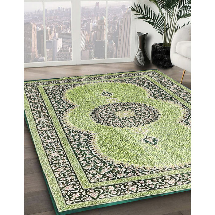 Machine Washable Traditional Brown Gold Rug in a Family Room, wshtr4764