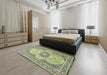 Machine Washable Traditional Brown Gold Rug in a Bedroom, wshtr4764