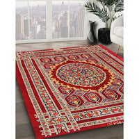 Traditional Light Copper Gold Medallion Rug, tr4766