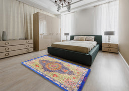 Traditional Brown Persian Rug in a Bedroom, tr4768