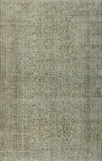 Machine Washable Traditional Sage Green Rug, wshtr476