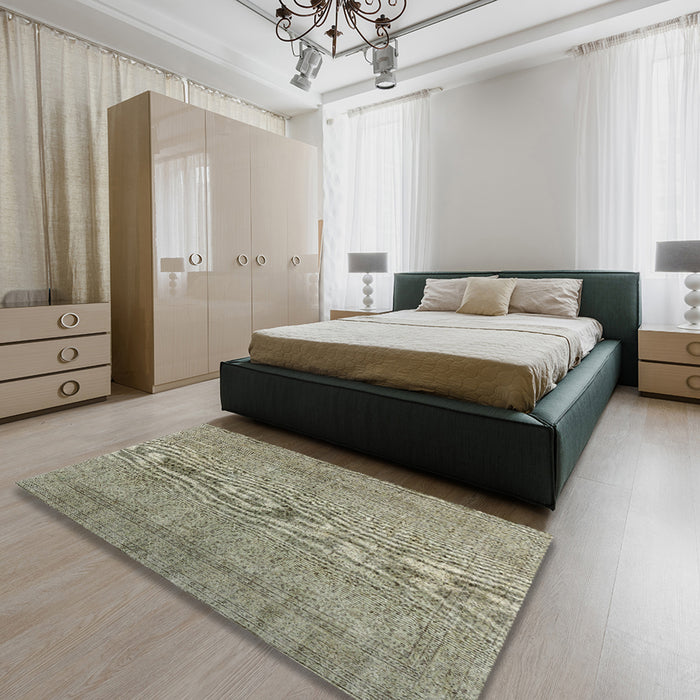 Traditional Sage Green Persian Rug in a Bedroom, tr476