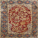 Round Machine Washable Traditional Saffron Red Rug, wshtr4770