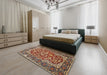 Traditional Saffron Red Persian Rug in a Bedroom, tr4770