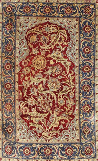 Machine Washable Traditional Saffron Red Rug, wshtr4770