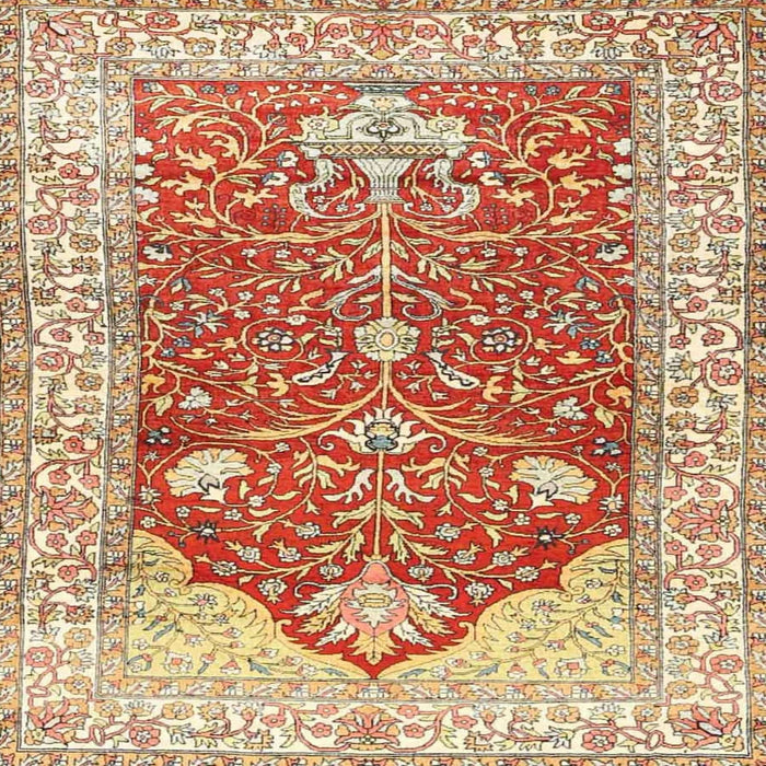 Square Traditional Brown Gold Animal Rug, tr4771