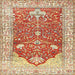 Square Traditional Brown Gold Animal Rug, tr4771