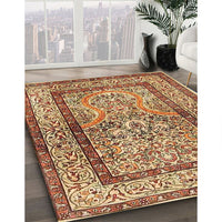 Traditional Mahogany Brown Animal Rug, tr4773