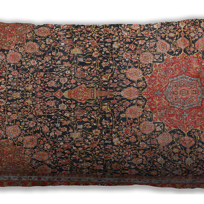 Traditional Classic Rectangular Saffron Red Lumbar Throw Pillow, 13 inch by 19 inch, lbtr4774