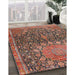 Traditional Saffron Red Medallion Rug in Family Room, tr4774