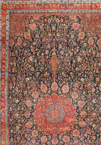 Machine Washable Traditional Saffron Red Rug, wshtr4774