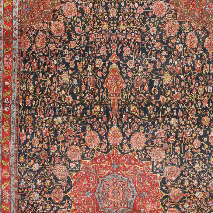 Machine Washable Traditional Saffron Red Rug, wshtr4774