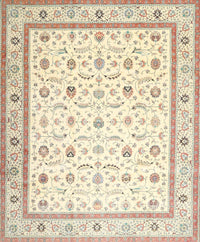 Machine Washable Traditional Gold Rug, wshtr4776