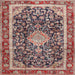 Square Traditional Tan Brown Medallion Rug, tr4778